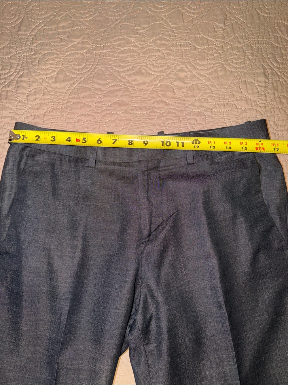 Perry Ellis Men's Dress slim fit Pants in Charcoal 33x30